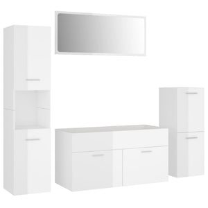 Set Mobili da Bagno Bianco Lucido in Truciolato cod mxl 12830