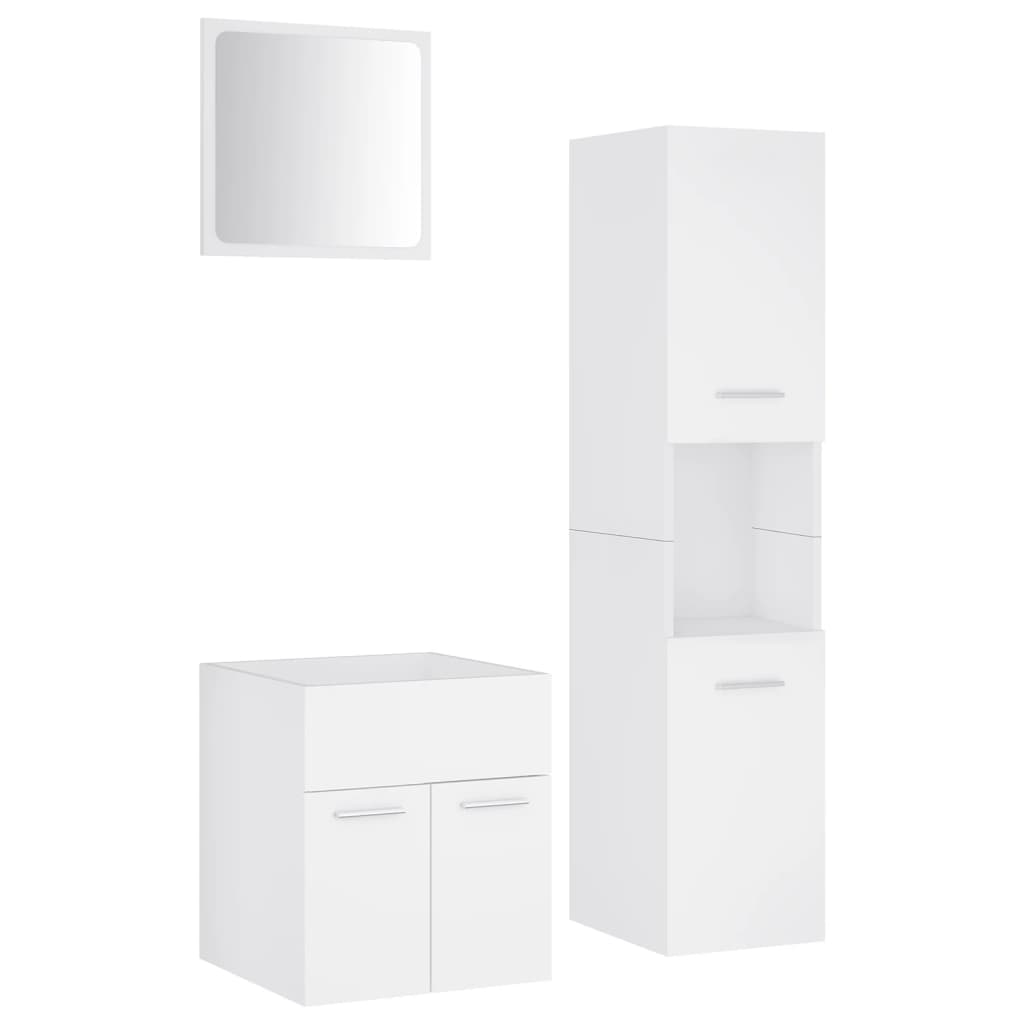 Set Mobili da Bagno Bianco in Truciolato 3070946