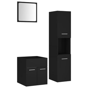 Set Mobili da Bagno Nero in Truciolato 3070947