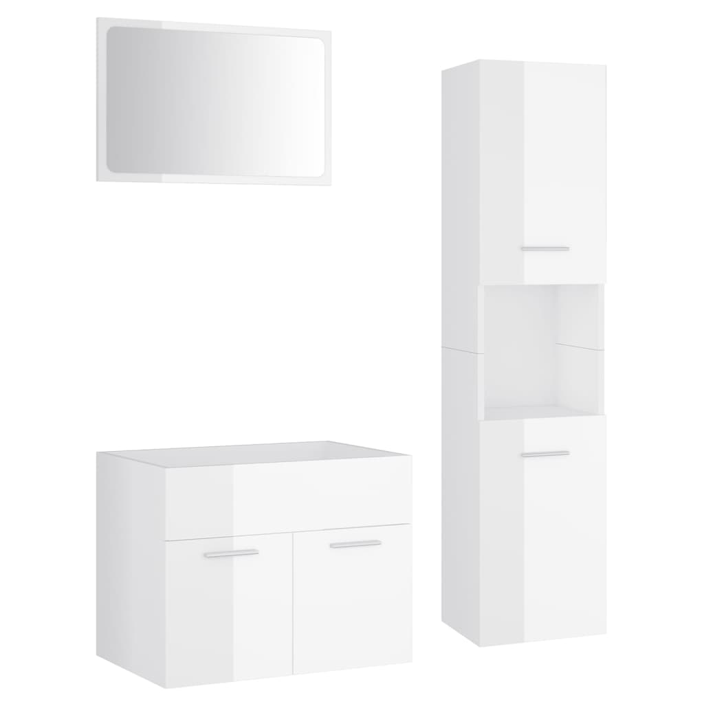 Set Mobili da Bagno Bianco Lucido in Truciolato cod mxl 13234