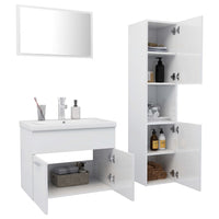 Set Mobili da Bagno Bianco Lucido in Truciolato cod mxl 13234