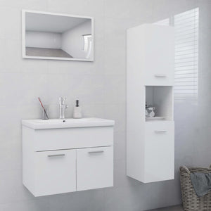 Set Mobili da Bagno Bianco Lucido in Truciolato cod mxl 13234