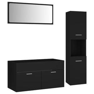 Set Mobili da Bagno Nero in Truciolatocod mxl 120645