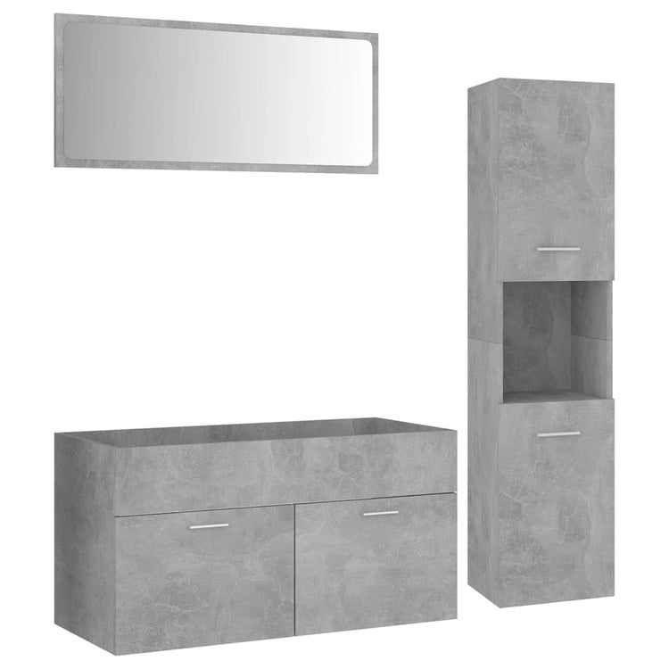 Set Mobili da Bagno Grigio Cemento in Truciolato 3070977