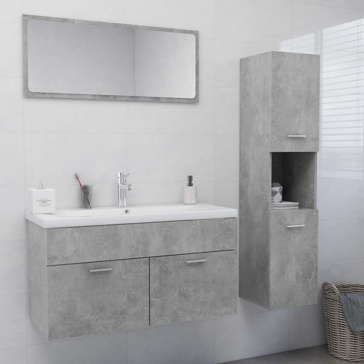 Set Mobili da Bagno Grigio Cemento in Truciolato 3070977