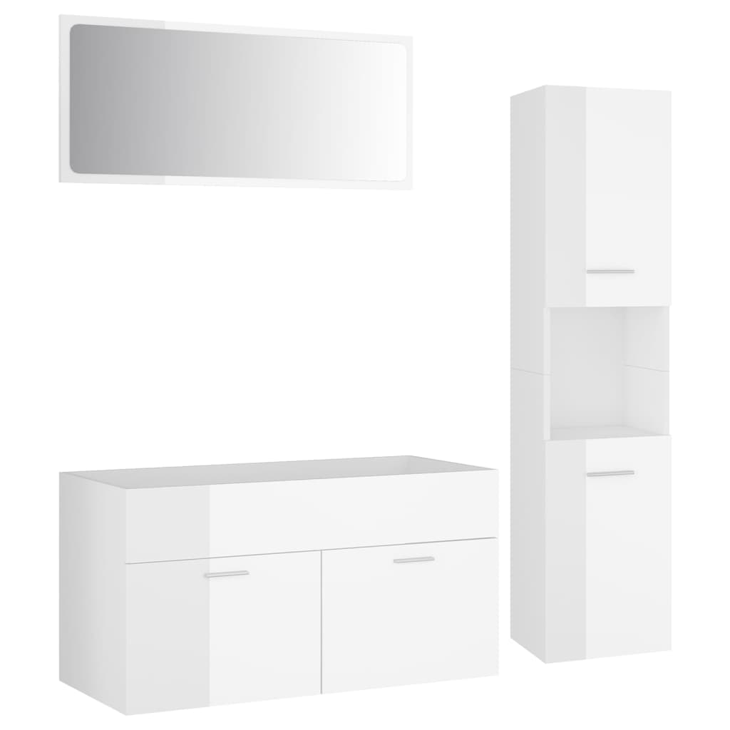 Set Mobili da Bagno Bianco Lucido in Truciolato cod mxl 9064