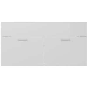 Set Mobili da Bagno Bianco Lucido in Truciolato 3070979