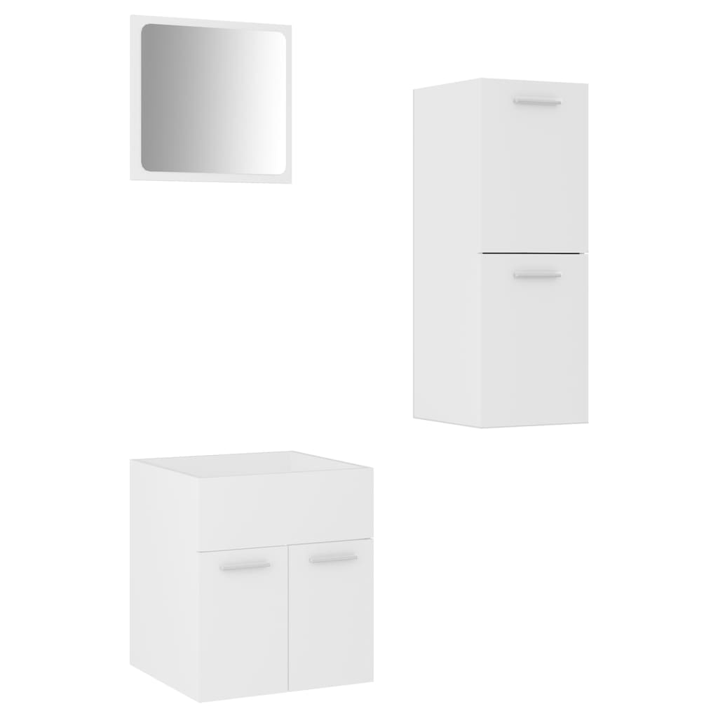 Set Mobili da Bagno Bianco in Truciolato 3070991