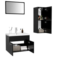 Set Mobili da Bagno Nero in Truciolato cod mxl 65164