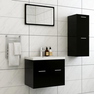 Set Mobili da Bagno Nero in Truciolato cod mxl 65164