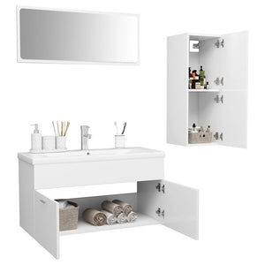 Set Mobili da Bagno Bianco in Truciolatocod mxl 96715