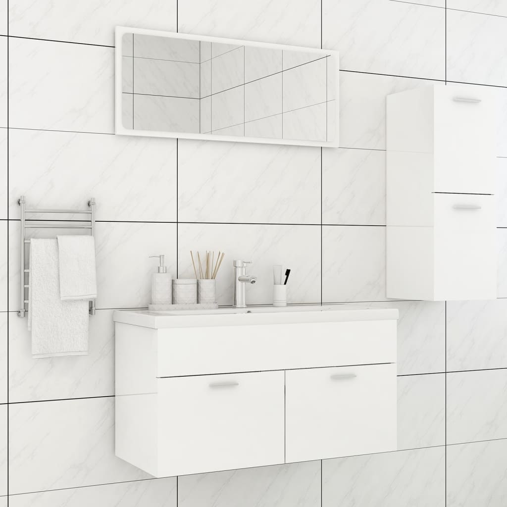 Set Mobili da Bagno Bianco Lucido in Truciolato cod mxl 12820