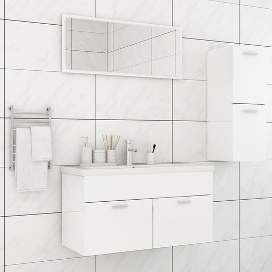 Set Mobili da Bagno Bianco Lucido in Truciolato cod mxl 12820