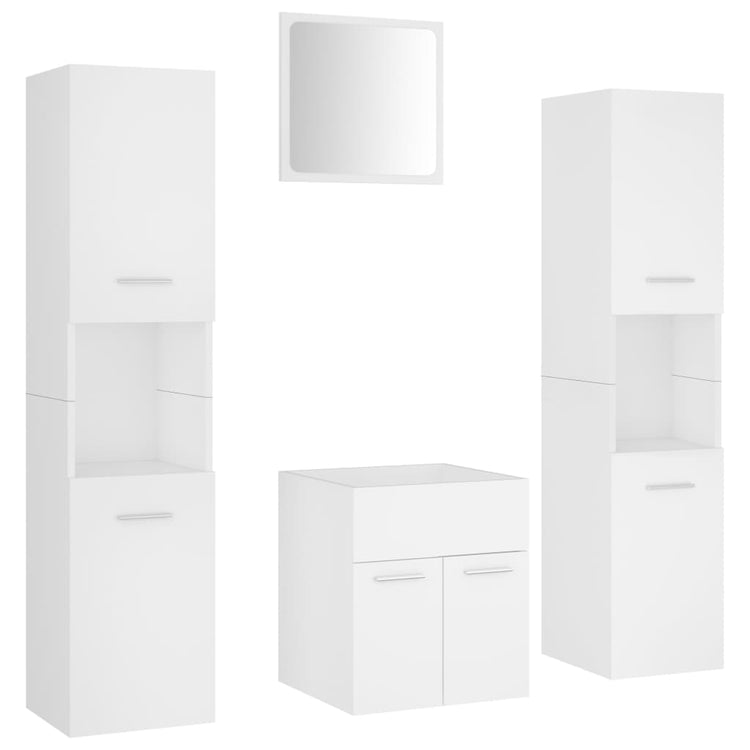 Set Mobili da Bagno Bianco in Truciolato 3071036