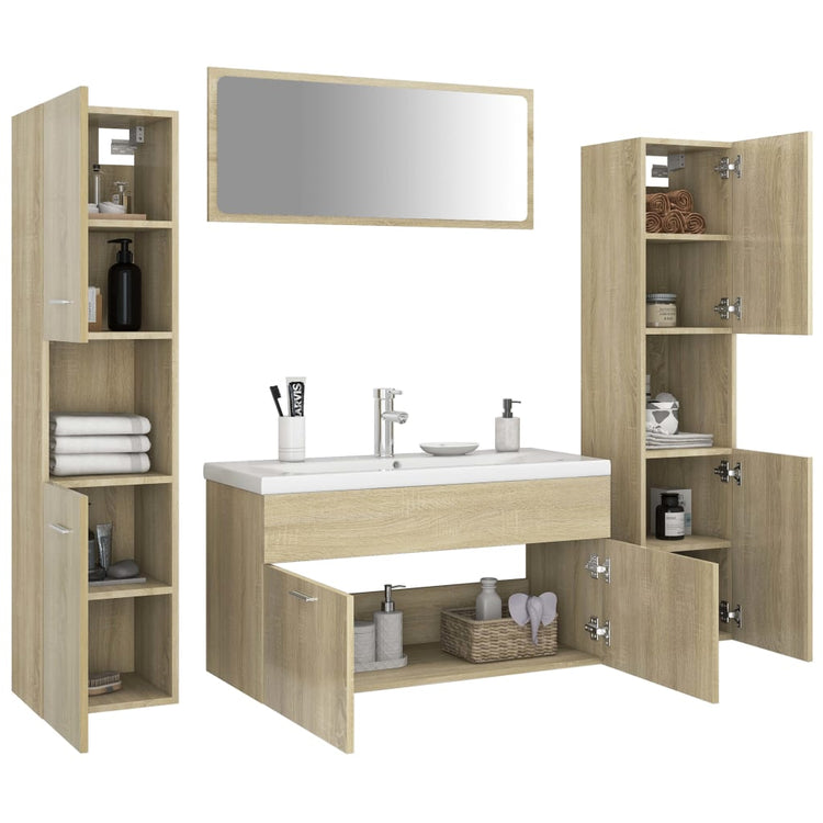 Set Mobili da Bagno Rovere Sonoma in Truciolato cod mxl 76092