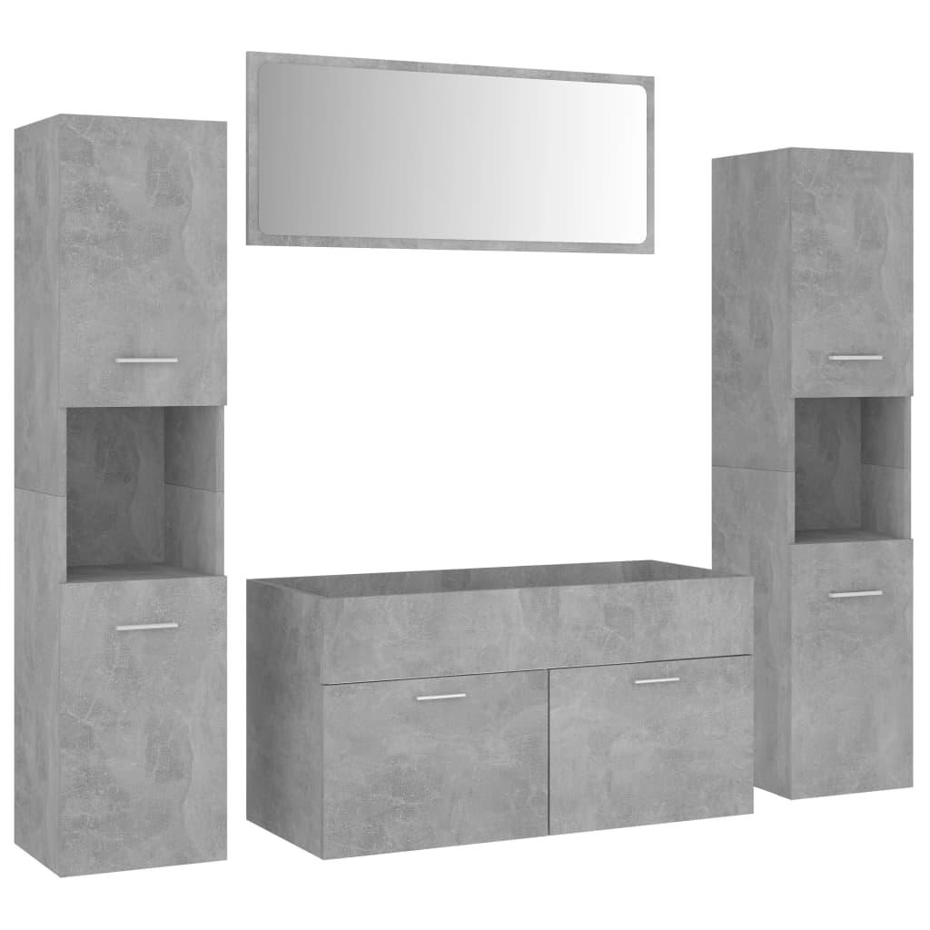 Set Mobili da Bagno Grigio Cemento in Truciolato cod mxl 56023