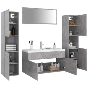 Set Mobili da Bagno Grigio Cemento in Truciolato 3071067