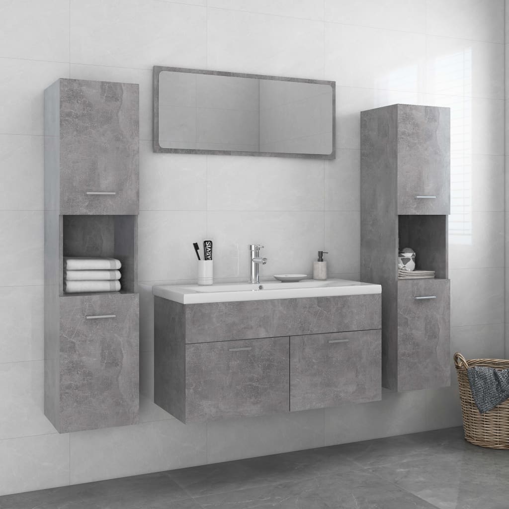 Set Mobili da Bagno Grigio Cemento in Truciolato cod mxl 56023