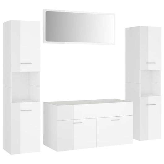 Set Mobili da Bagno Bianco Lucido in Truciolato cod mxl 9074