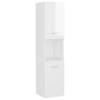 Set Mobili da Bagno Bianco Lucido in Legno Multistrato 3071087