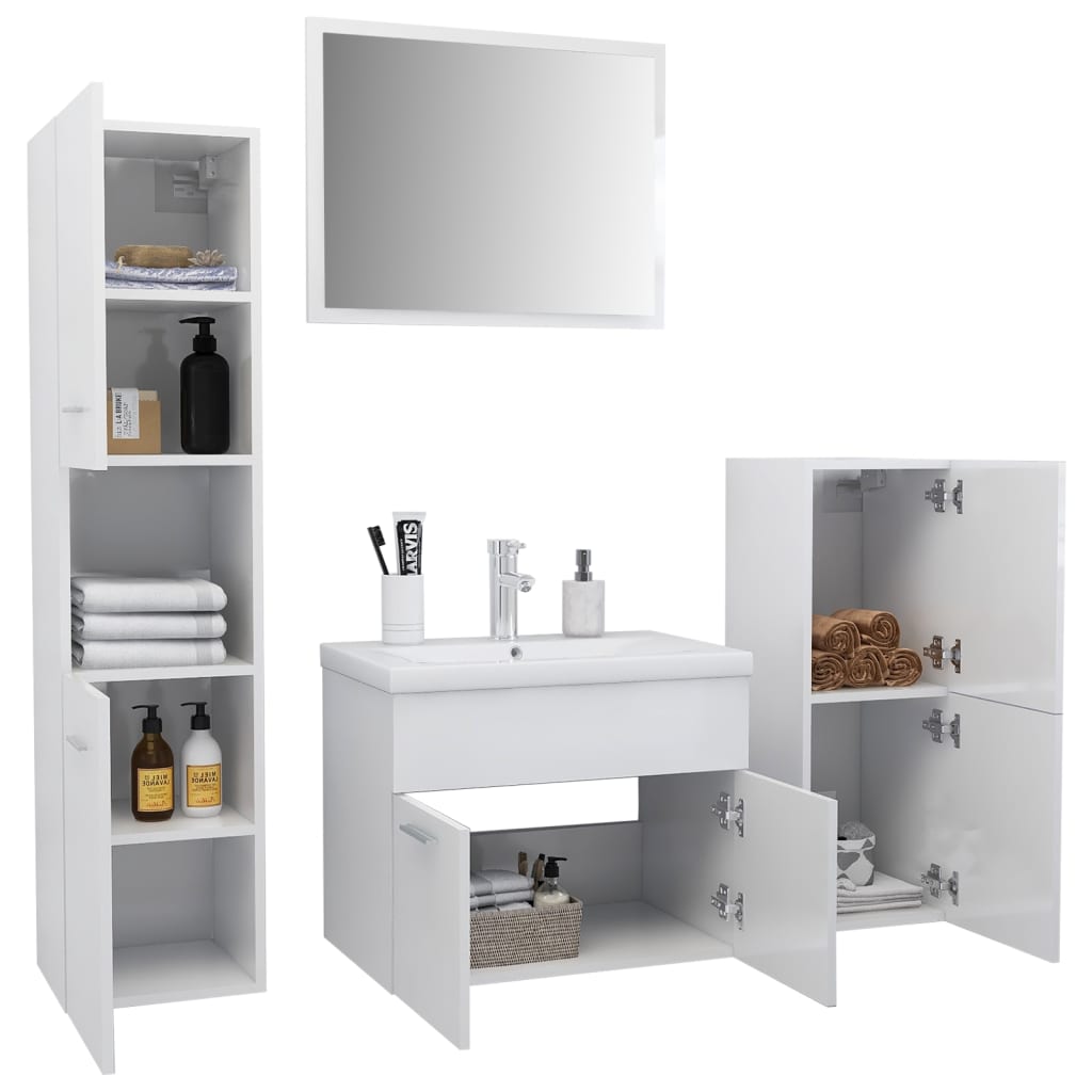 Set Mobili da Bagno Bianco Lucido in Truciolatocod mxl 120647