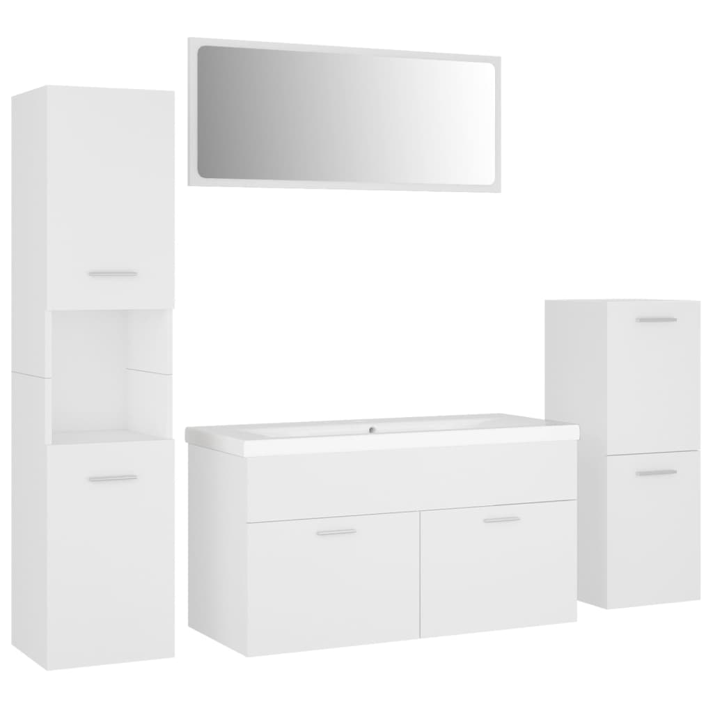 Set Mobili da Bagno Bianco in Truciolato 3071108