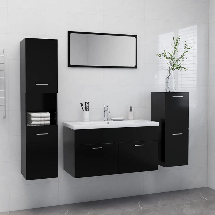 Set Mobili da Bagno Nero in Truciolatocod mxl 96717