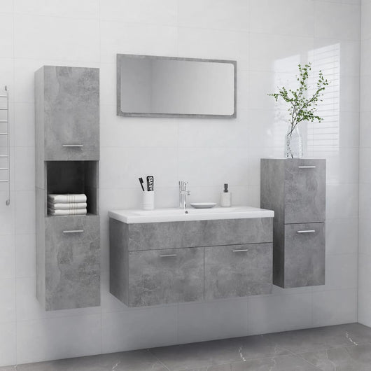 Set Mobili da Bagno Grigio Cemento in Truciolato 3071112