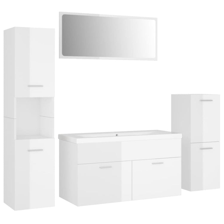 Set Mobili da Bagno Bianco Lucido in Truciolato cod mxl 12825