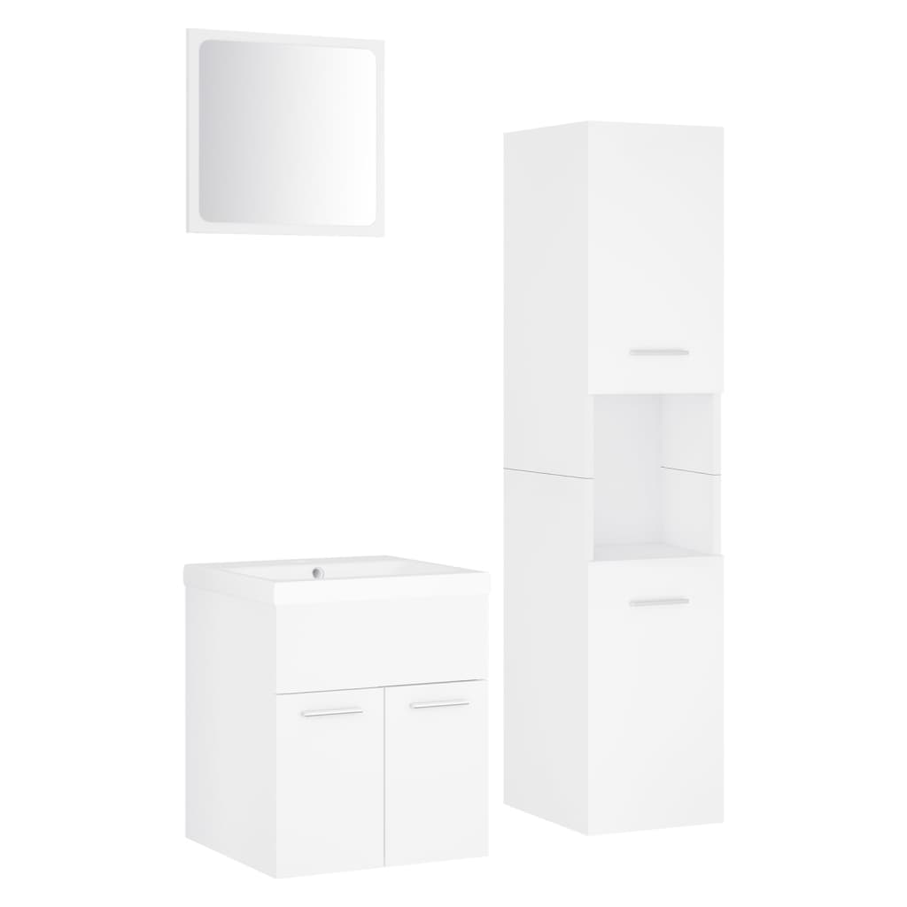 Set Mobili da Bagno Bianco in Truciolato 3071126