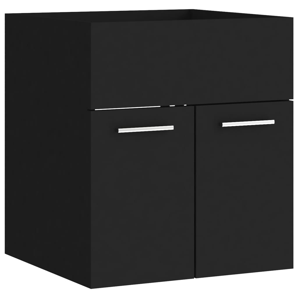 Set Mobili da Bagno Nero in Legno Multistrato 3071127