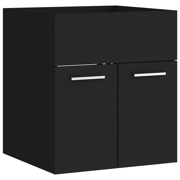 Set Mobili da Bagno Nero in Legno Multistrato 3071127