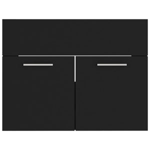 Set Mobili da Bagno Nero in Legno Multistrato 3071136