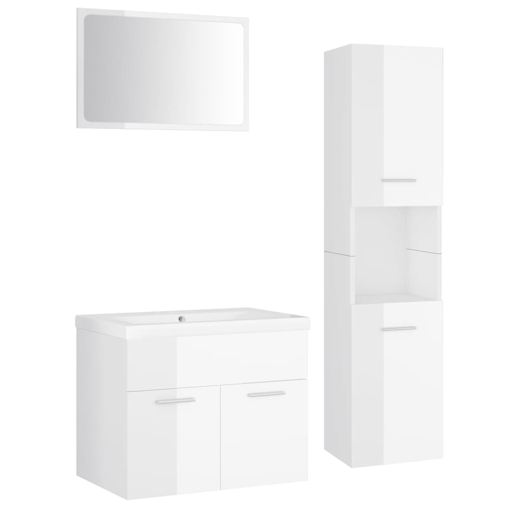 Set Mobili da Bagno Bianco Lucido in Truciolato cod mxl 71926