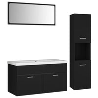 Set Mobili da Bagno Nero in Legno Multistrato 3071154