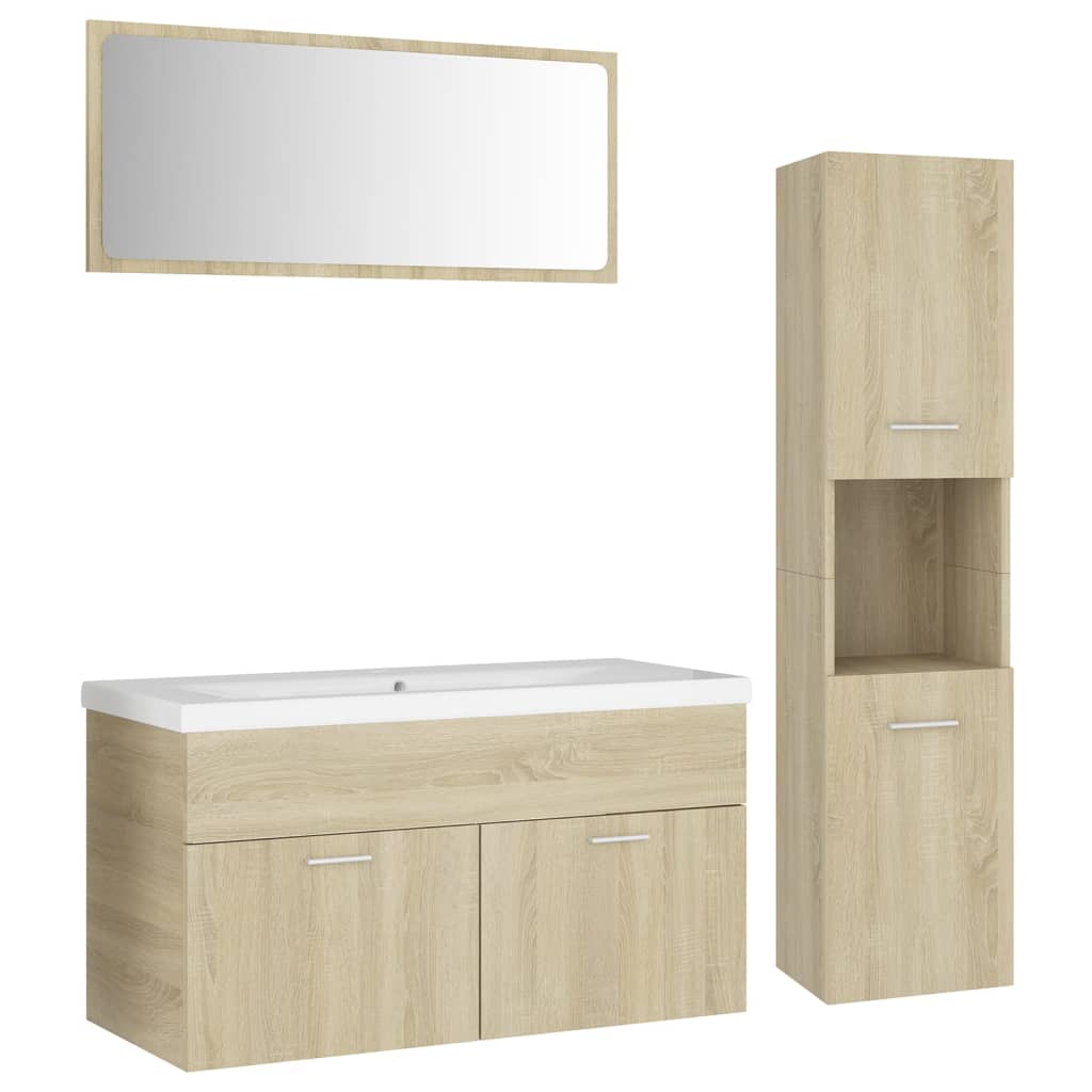 Set Mobili da Bagno Rovere Sonoma in Truciolato 3071156