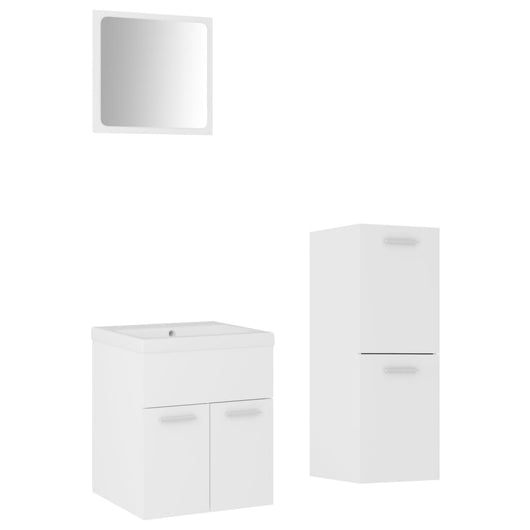 Set Mobili da Bagno Bianco in Legno Multistrato 3071171