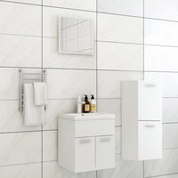 Set Mobili da Bagno Bianco in Legno Multistrato 3071171