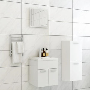 Set Mobili da Bagno Bianco in Legno Multistrato 3071171