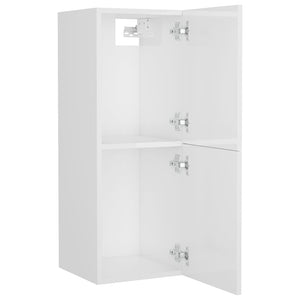 Set Mobili da Bagno Bianco Lucido in Legno Multistrato 3071177