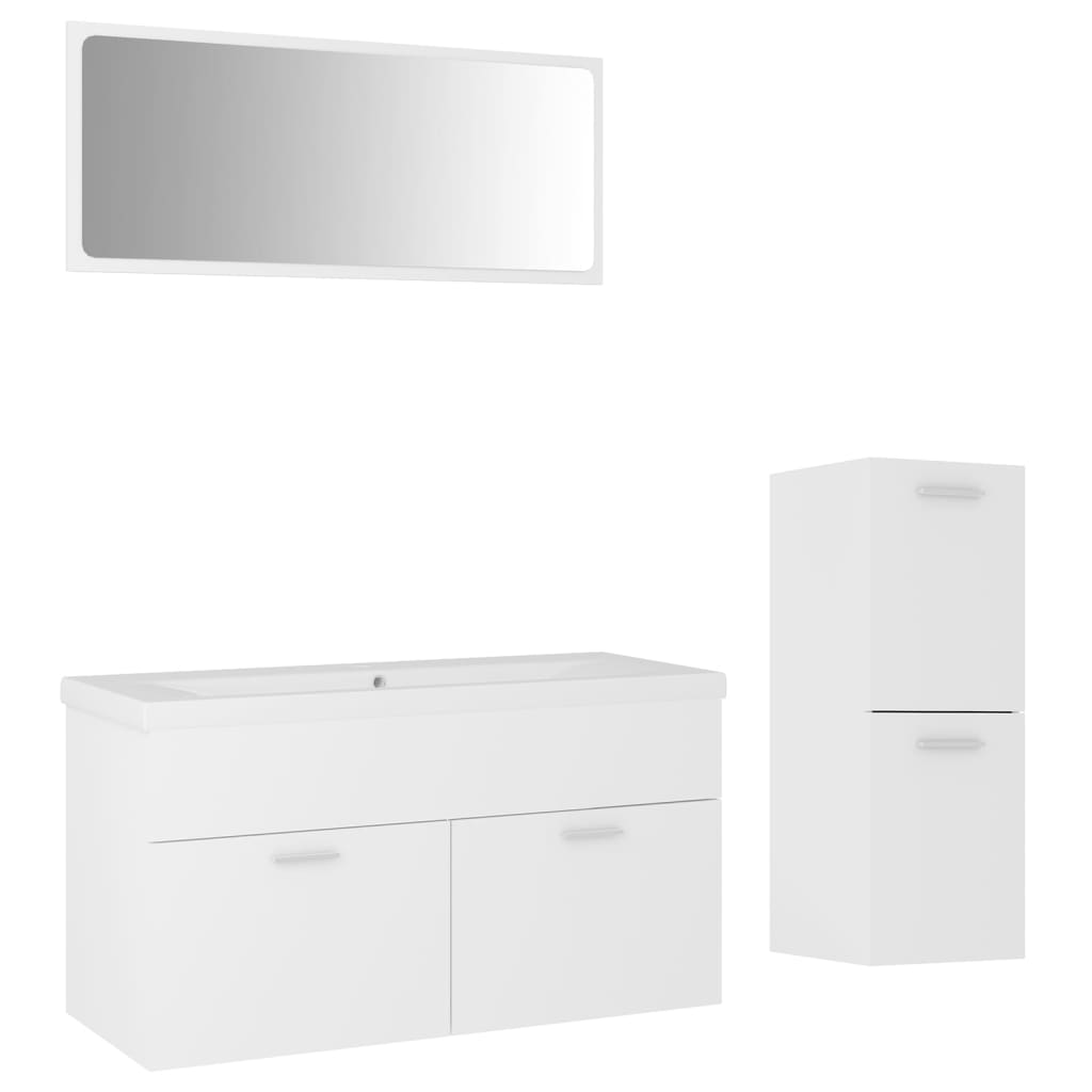 Set Mobili da Bagno Bianco in Truciolato 3071198