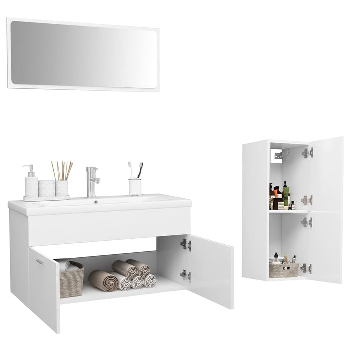 Set Mobili da Bagno Bianco in Truciolatocod mxl 120649