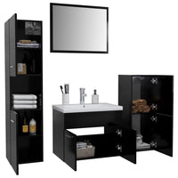 Set Mobili da Bagno Nero in Truciolato cod mxl 31368