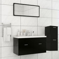 Set Mobili da Bagno Nero in Truciolato cod mxl 31368