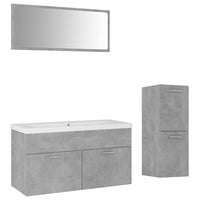 Set Mobili da Bagno Grigio Cemento in Truciolato 3071202