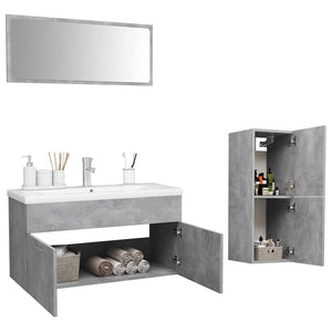 Set Mobili da Bagno Grigio Cemento in Truciolato cod mxl 71437