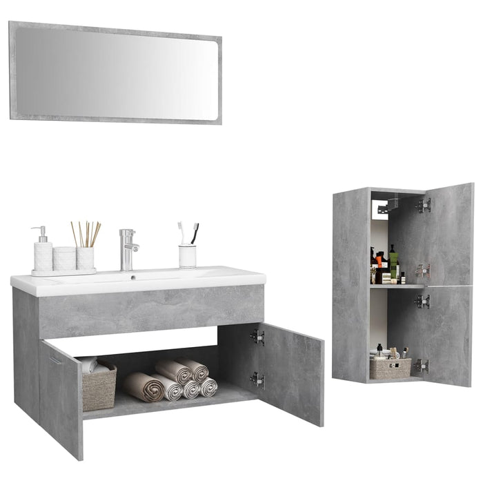 Set Mobili da Bagno Grigio Cemento in Truciolato cod mxl 71437