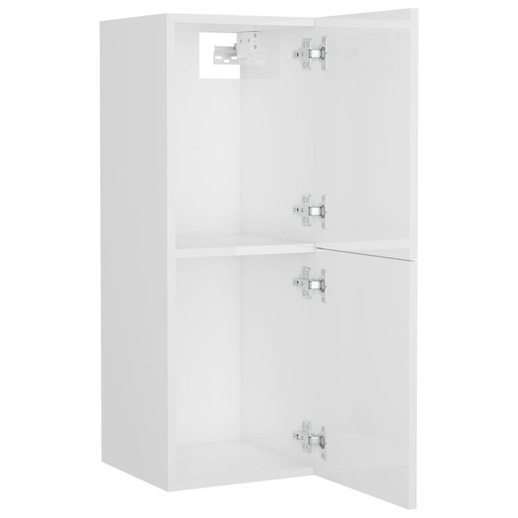 Set Mobili da Bagno Bianco Lucido in Truciolato 3071204