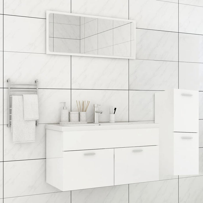 Set Mobili da Bagno Bianco Lucido in Truciolato cod mxl 12852