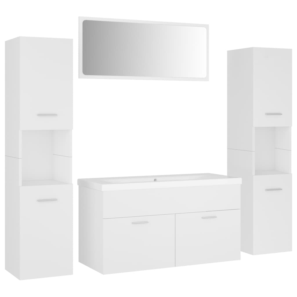 Set Mobili da Bagno Bianco in Truciolato 3071243